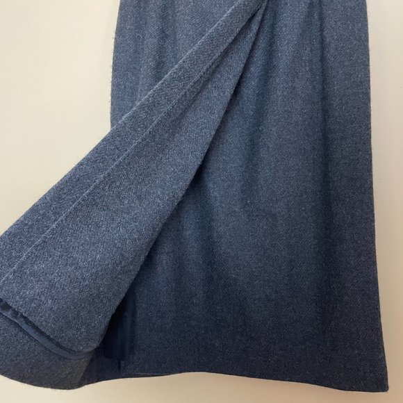 Vintage Carlisle Wool Faux Wrap Midi Skirt Dark Academia Old Money Quiet Luxury - Picture 4 of 7